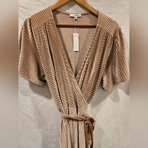 Baltic Born - NWT Champagne Andi Ribbed Velvet Wrap Dress, Size XXXL